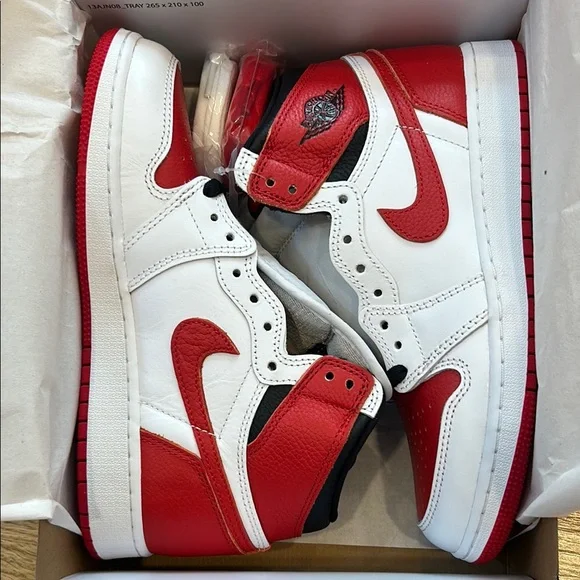 Nike Air Jordan High-Top Sneakers - Red and White - Picture 1 of 4